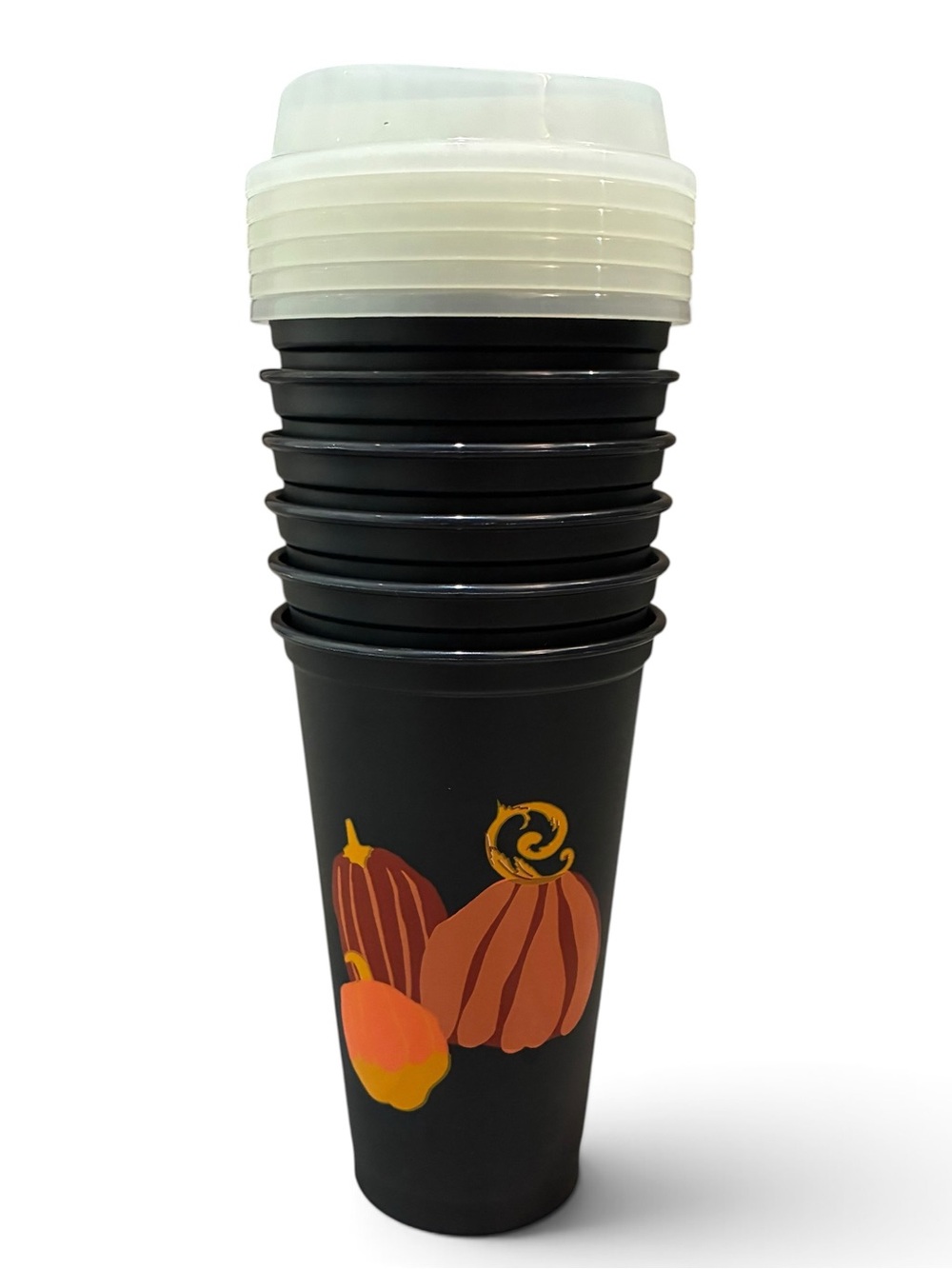Starbucks Halloween 2021 Reusable Hot Cups 6-Pack Glow in the Dark Lids Pumpkin